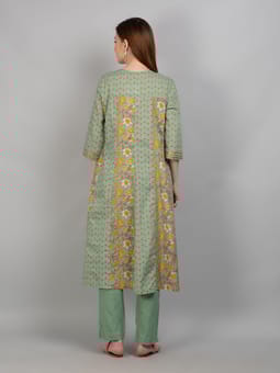 A Line Kurta Trouser With Dupatta Back