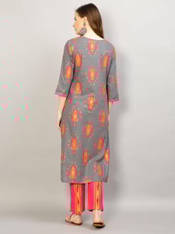 Printed Kurta With Trouser Back