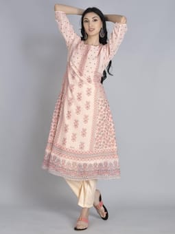 Floral Printed Kurta With Trouser Closer Three