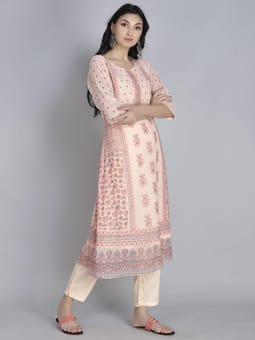 Floral Printed Kurta With Trouser Closer Two