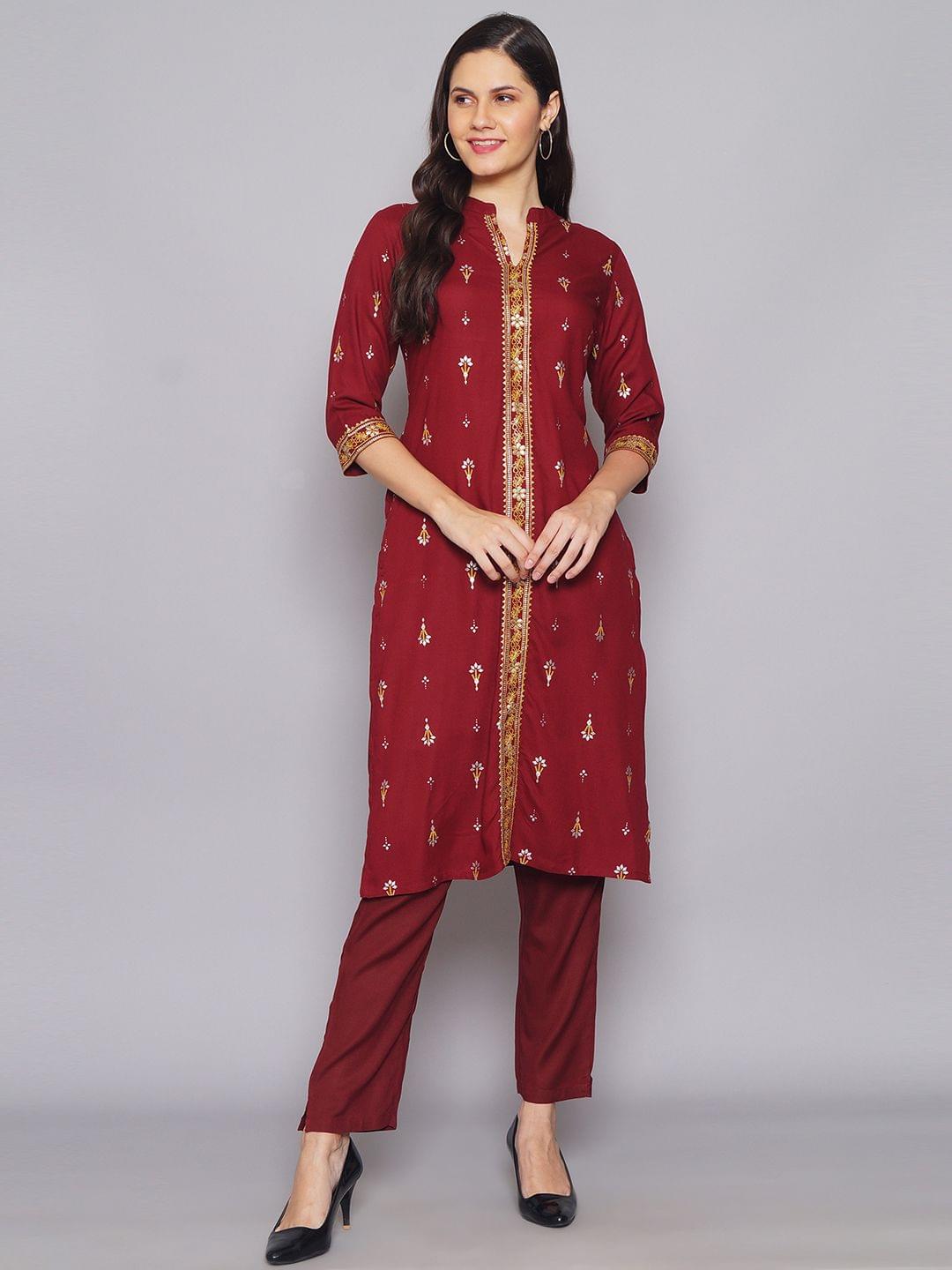 Geometric Kurta With Trouser Front
