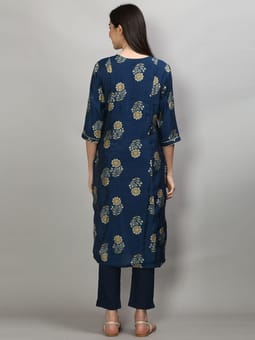 Printed Kurta Pant With Dupatta Back