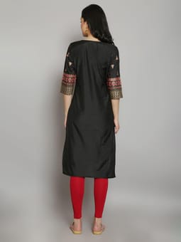 Straight Printed Kurta Back