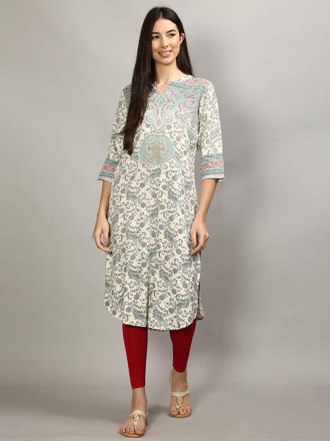 Floral Printed Kurta Front