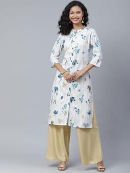 Straight Floral Kurta Front