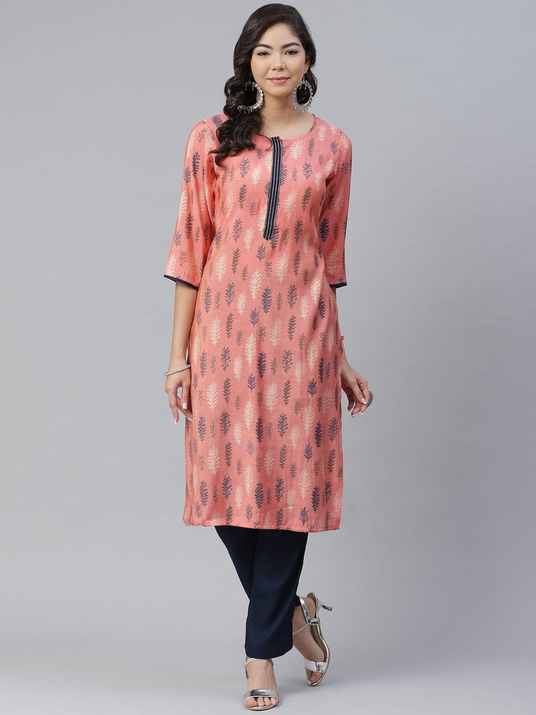 Floral Kurta With Pant Front