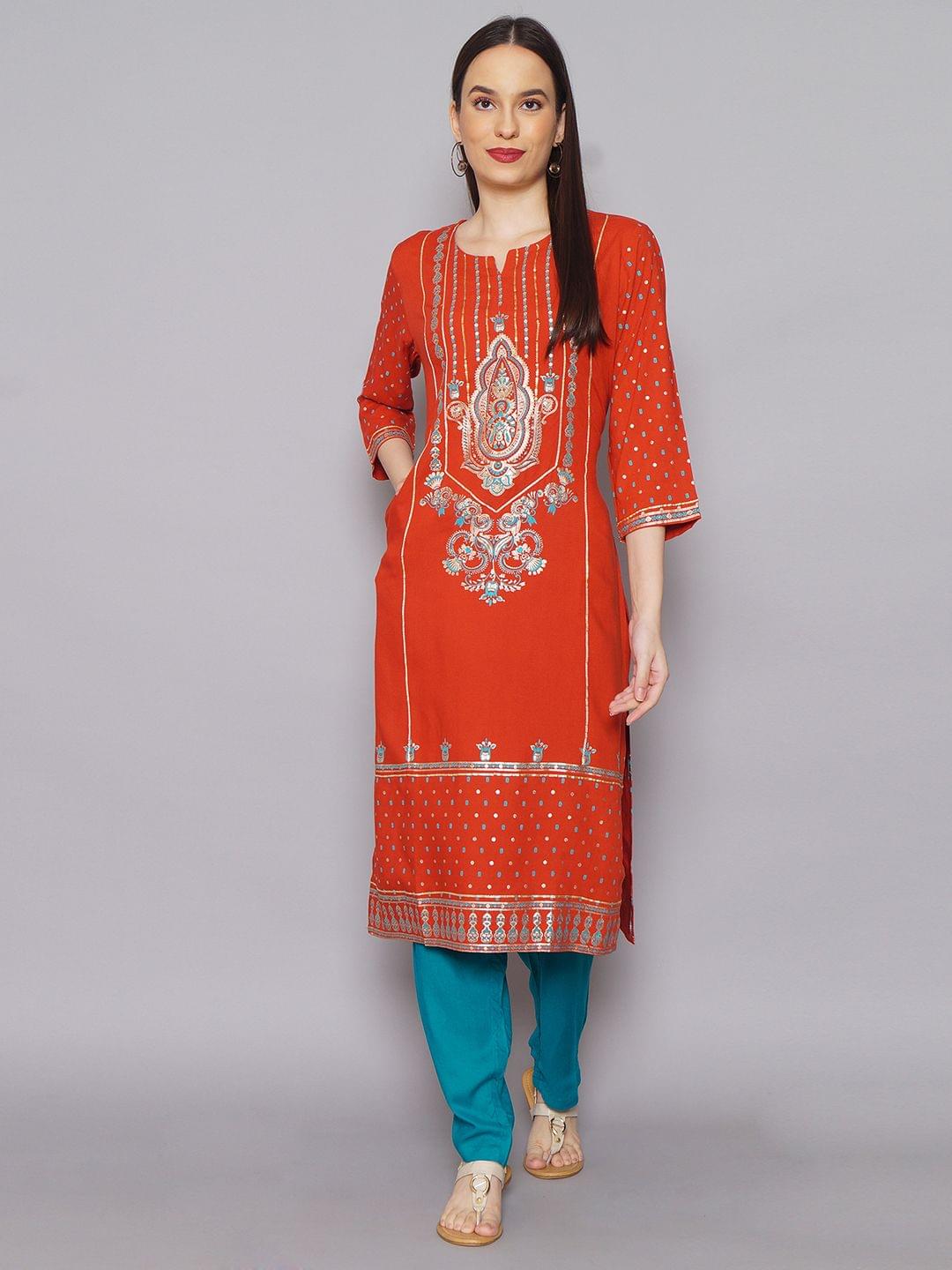 Ornamental Printed Kurta Front