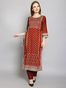 Printed Kurta With Trouser Closer One