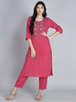 Embroidered Kurta With Trouser Front