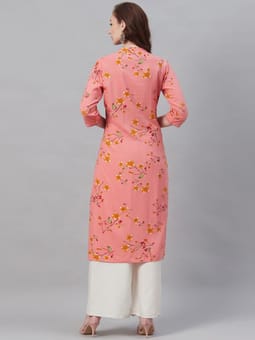 3/4 Sleeve Floral Kurta Back