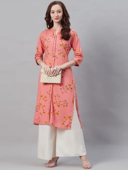 3/4 Sleeve Floral Kurta Side Two
