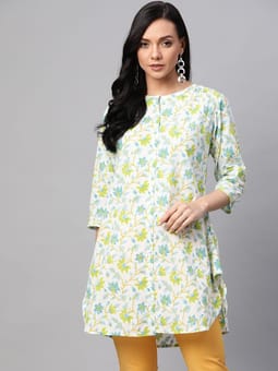 Floral Short Kurti Front