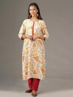 Ferns And Petals Kurta Front