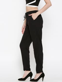 Liva Rayon Solid Trouser Front