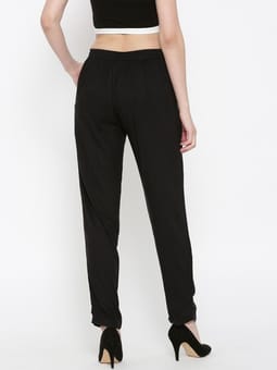 Liva Rayon Solid Trouser Front