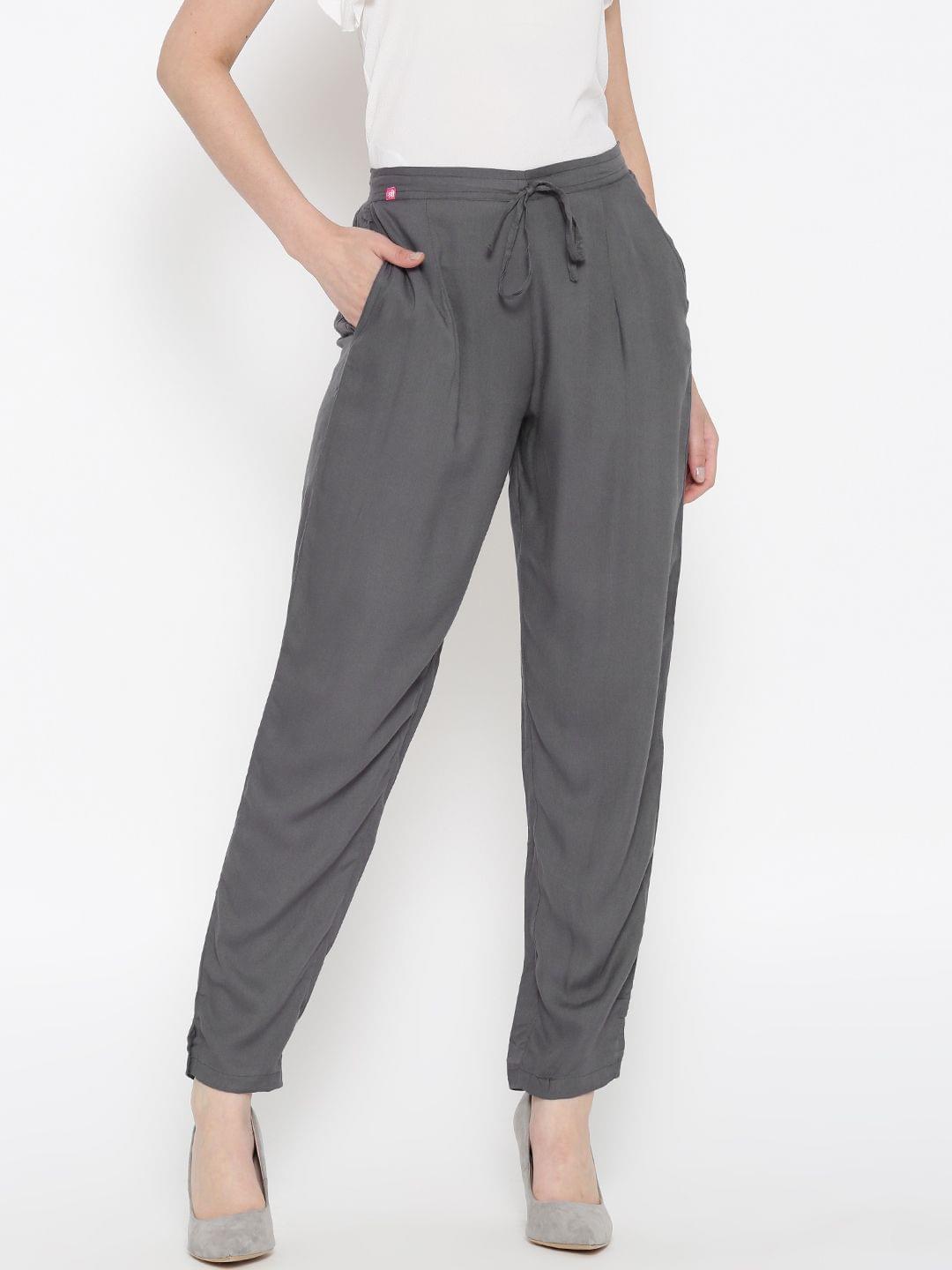 Liva Rayon Solid Trouser Front