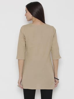 Round Neck Solid Tunic Back