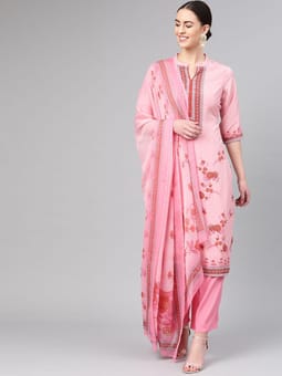 Floral Kurta Palazzo Dupatta Front
