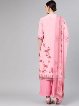 Floral Kurta Palazzo Dupatta Back