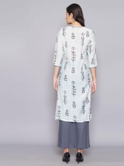 Floral Kurta Pant Dupatta Back