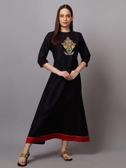 Embroidered Dress With Dupatta Front