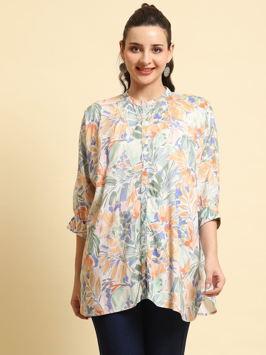 Multicolor Abstract Printed Tunic