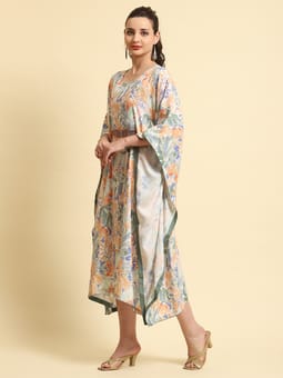 Multicolor Abstract Printed Kaftan Dress