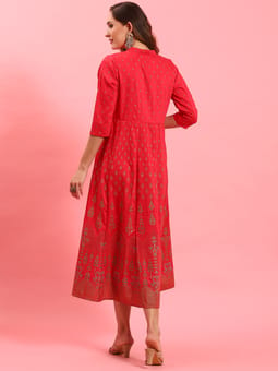 Fuchsia Ornamental Printed Dress