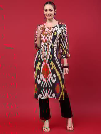 Women Multicolor Aztec Printed Kurta