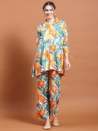 Women Multicolor Abstract Print Co-Ord Set