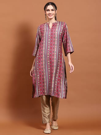 Buy 58/5XL Size Kimono Sleeve Sequins Work Indian Kurti Tunic Online for  Women in USA