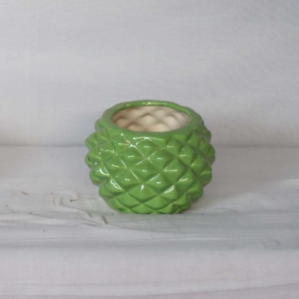 3X4 Inch Green Pineapple Design Ceramic Planter