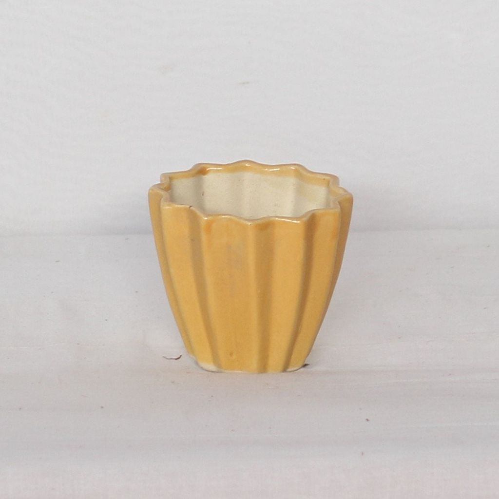 4X4 Inch Brown Uneven Edged Glass Ceramic Planter
