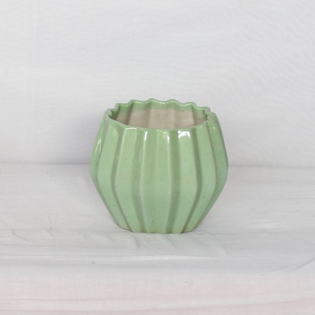 5X6 Inch Olive Barrel shaped Ceramic Planter