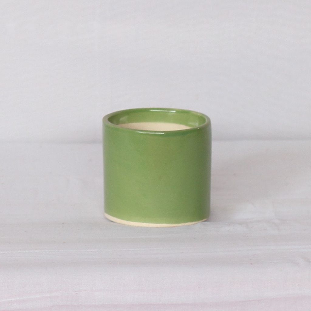 3X4 Inch Olive Cylindrical Shaped Ceramic Planter