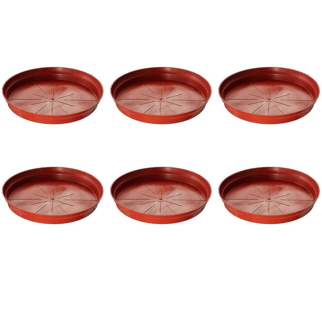 Set of 6- 10 Inch JTC Heavy Plastic Tray - Red