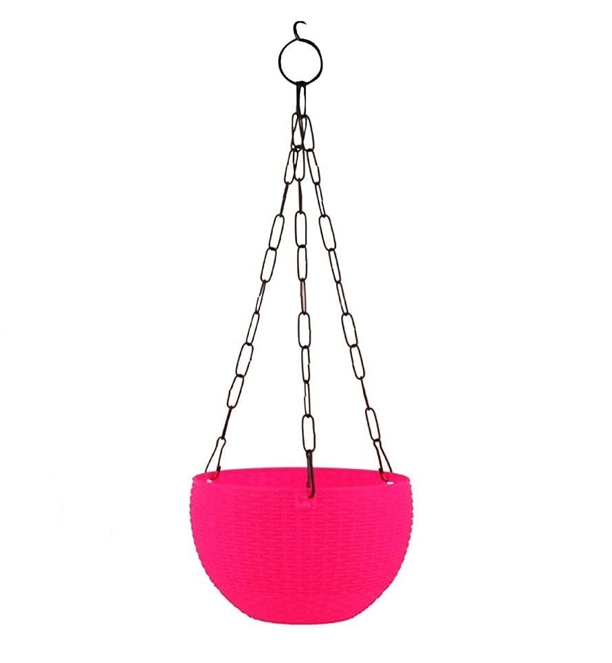 7 Inch Hanging Plastic Euro Basket - Pink