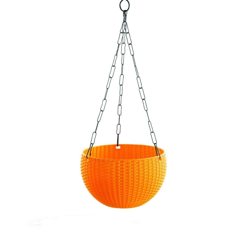 7 Inch Hanging Plastic Euro Basket - Orange
