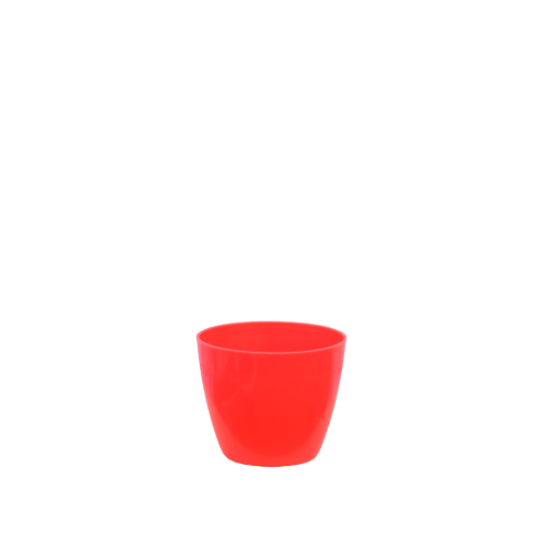 4.5X5 Inch Plain Round Plastic Pot - Red
