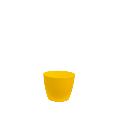 4.5X5 Inch Plain Round Plastic Pot - Yellow