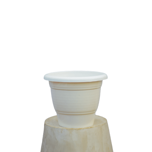 12X12 Inch Plastic Pot - White