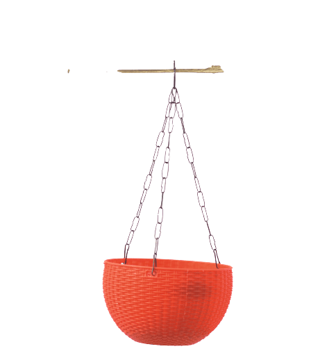 6X9 Inch Hanging Basket - Dark Red