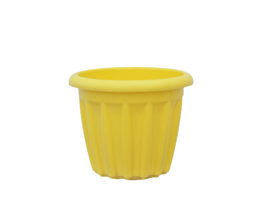 10X10 Inch Small Floot Plastic Pot - Yellow (Shera)