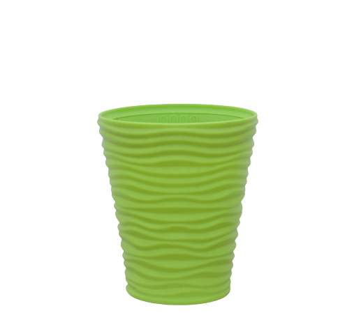 13.5X11.5 Inch Wave Pattern - Green (Yuccabe Italia) - Unbreakable Plastic Pot