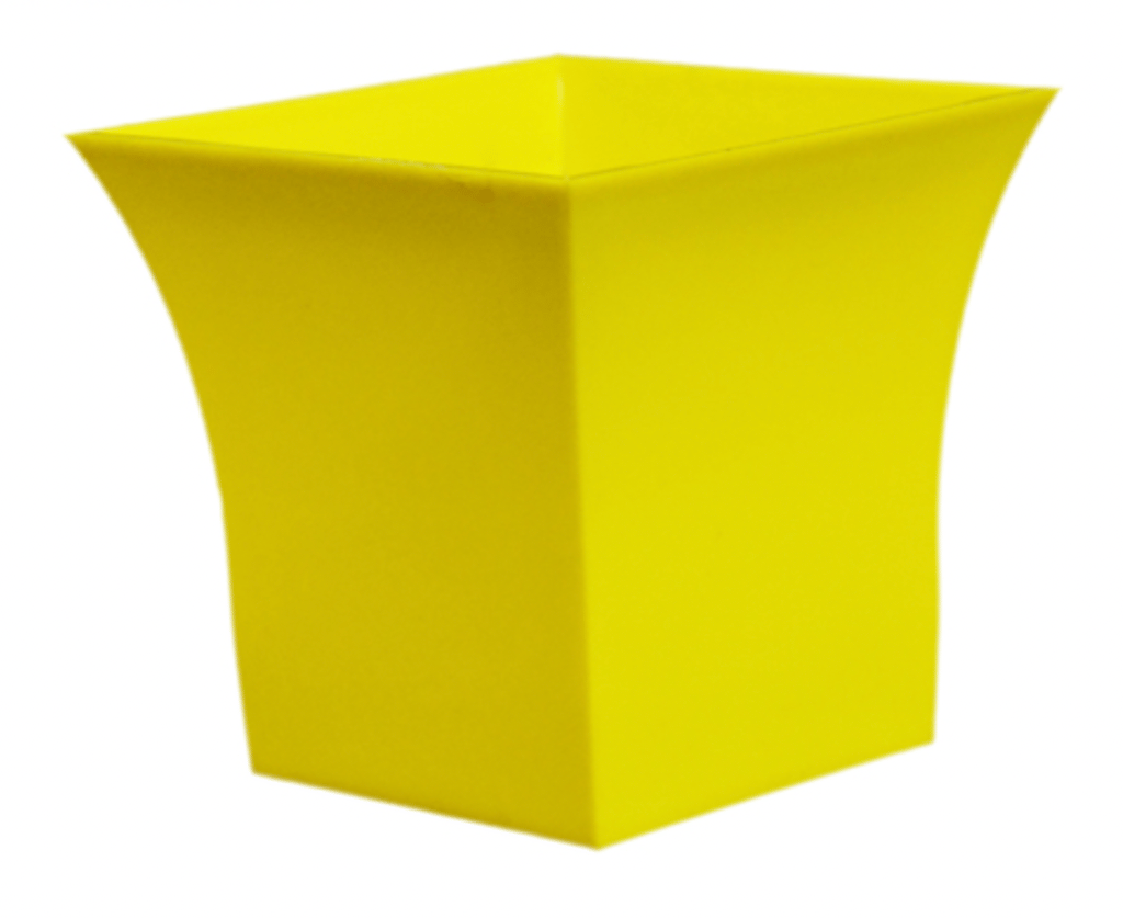 8 Inch - Yellow Ruby Square Plastic Planter