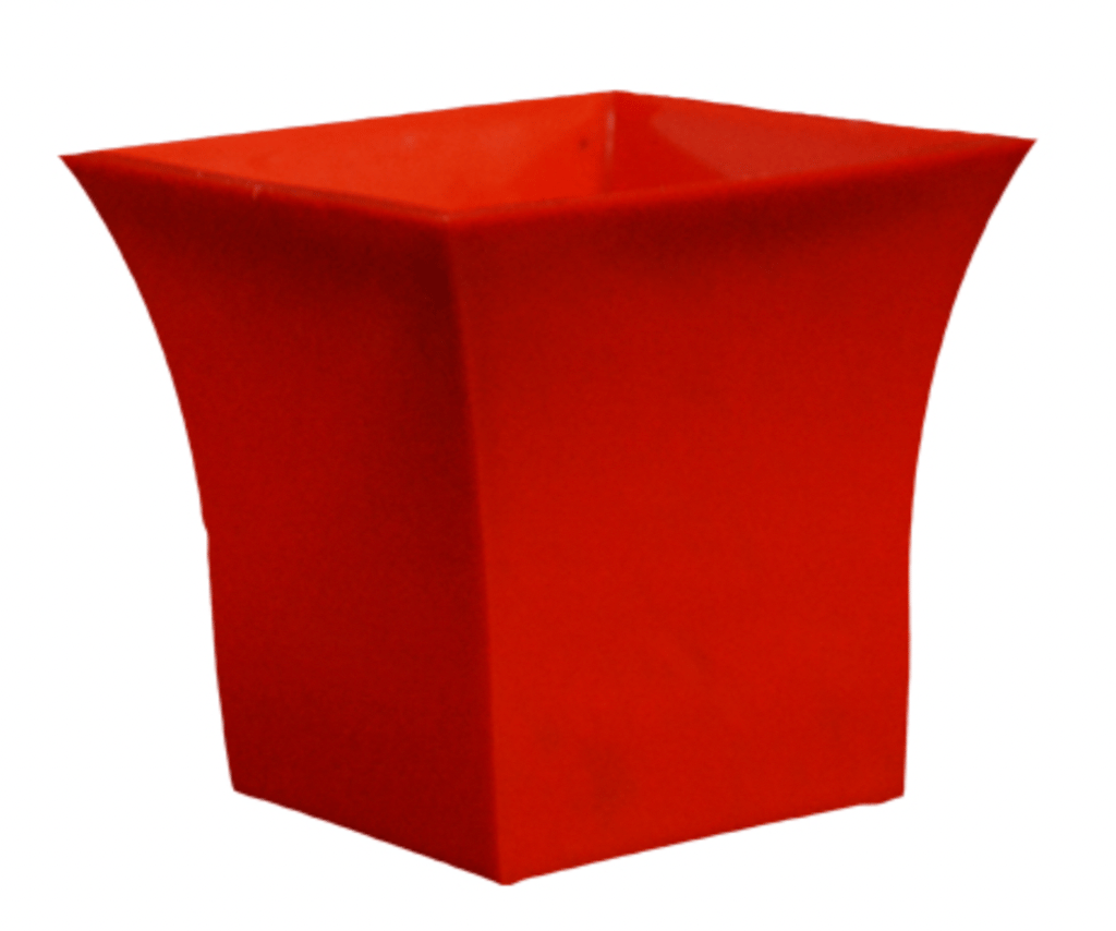 12 Inch - Red Ruby Square Plastic Planter
