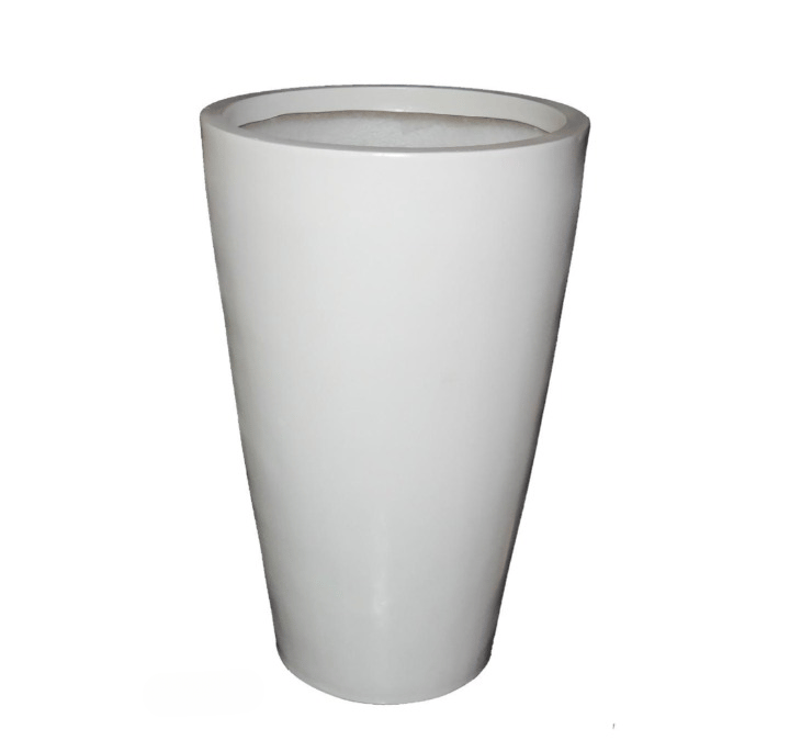 14x24 Inch - White Round Glass Shape FRP Planter