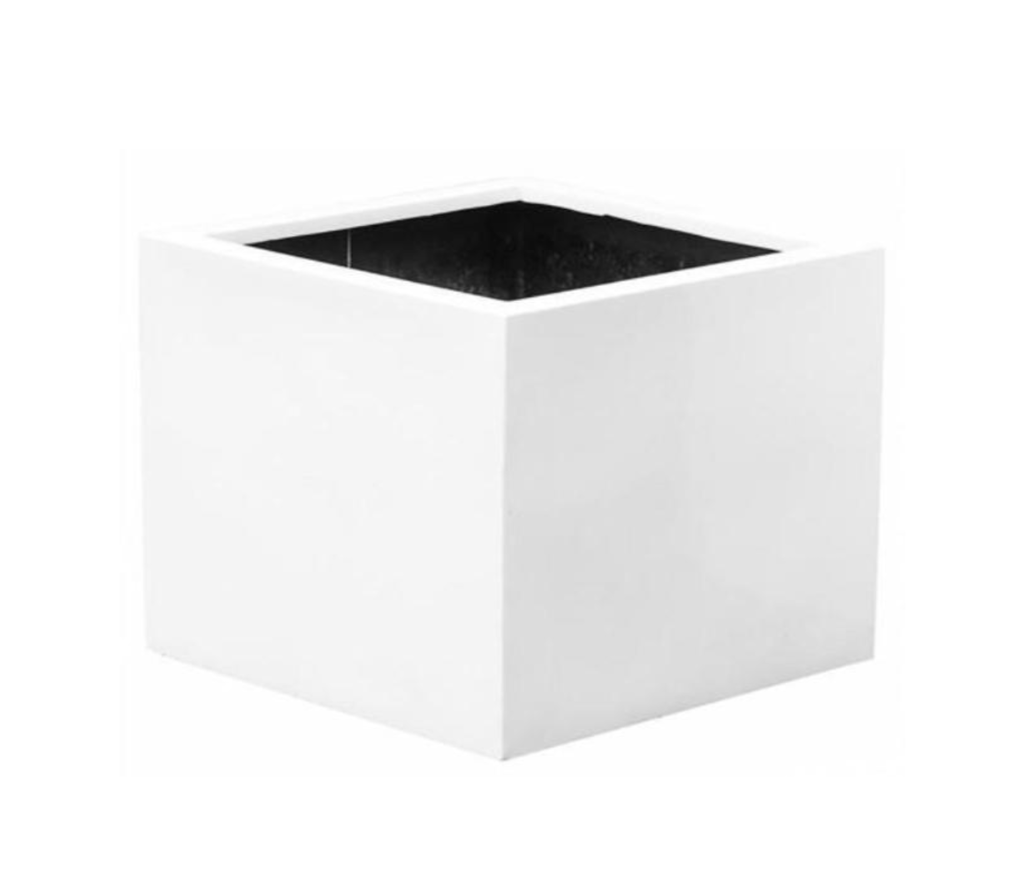 9x9x9 Inch - White Square Box FRP Planter