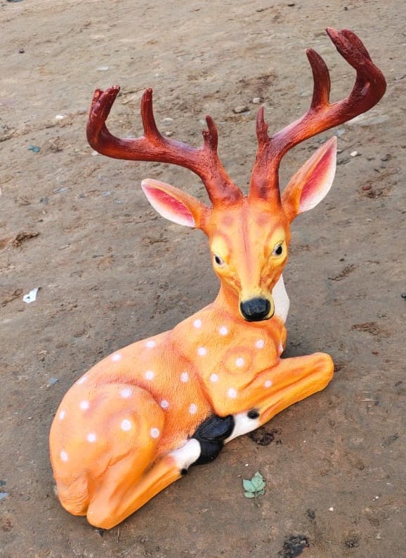 12 Inch - Fiber Resin Deer Statue
