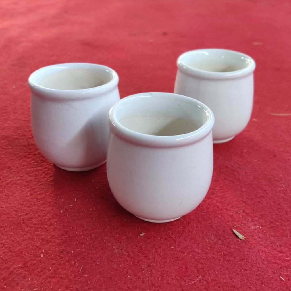 Set of 3 - 2.5 Inch Round Ceramic Pots